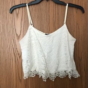 White Lace Crop Top